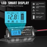 ECO-WORTHY 5A & 10A 12V Smart Battery Charger with LCD Display for Lithium (LiFePO4) Batteries, view 4
