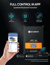 ECO-WORTHY 60A 12/24/36/48V MPPT OLED Display Solar Charge Controller Regulator, view 4