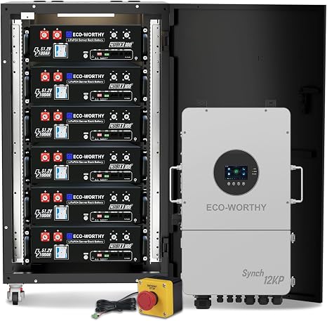 ECO-WORTHY 12kW 30kWh Hybrid Home Backup Power Storage System with 48V 100ah Battery and 12kW Hybrid Inverter