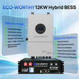 ECO-WORTHY 12kW 30kWh Hybrid Home Backup Power Storage System with 48V 100ah Battery and 12kW Hybrid Inverter, view 2
