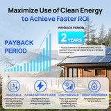 ECO-WORTHY 12kW 30kWh Hybrid Home Backup Power Storage System with 48V 100ah Battery and 12kW Hybrid Inverter, view 6