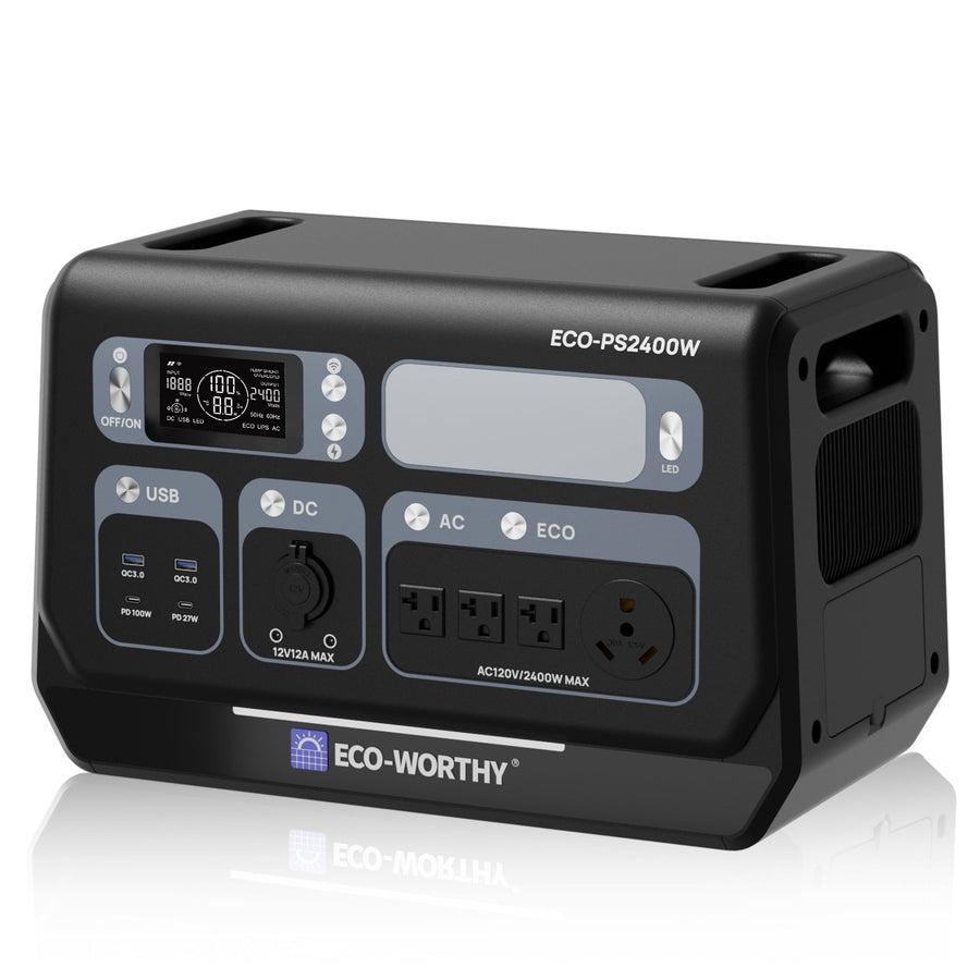 ECO-WORTHY 2400W Portable Power Station with 2048Wh Lithium Battery