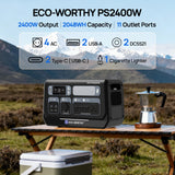ECO-WORTHY 2400W Portable Power Station with 2048Wh Lithium Battery, view 2