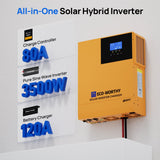 ECO-WORTHY 5.12KWh Home Backup Power With 48V 100Ah LiFePO4 And 3500W 48V Off-Grid Inverter, view 3