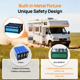 ECO-WORTHY 24V 100Ah Metal Case LiFePO4 Lithium Battery Bluetooth Low-Temp Protection, view 5