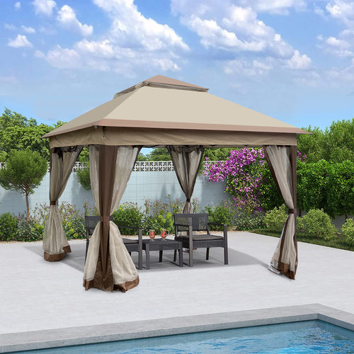 Elecwish Outdoor 11x 11Ft Pop Up Gazebo Canopy With Removable Zipper Netting