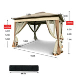 Elecwish Outdoor 11x 11Ft Pop Up Gazebo Canopy With Removable Zipper Netting, view 4