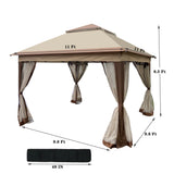 Elecwish Outdoor 11x 11Ft Pop Up Gazebo Canopy With Removable Zipper Netting, view 6
