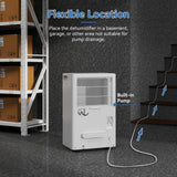 Elecwish 105 Pints Dehumidifier with Pump, 5000 sq.ft Large Dehumidifiers with Drain Hose, 1.7 Gal Water Tank, Intelligent Humidity Control, Auto Shutoff, 24H Timer, for Bedroom, Basement, Large Room, Garage, view 3