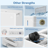 Elecwish 105 Pints Dehumidifier with Pump, 5000 sq.ft Large Dehumidifiers with Drain Hose, 1.7 Gal Water Tank, Intelligent Humidity Control, Auto Shutoff, 24H Timer, for Bedroom, Basement, Large Room, Garage, view 6