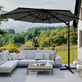Elecwish 10ft Large Round Cantilever Patio Umbrella with Base Included, Windproof Offset Umbrella with 360°Rotation and 0.07" Thickened Aluminum Pole, Heavy Duty Outdoor Sun Shade for Garden Decks, Patios, Pools OD025, view 2