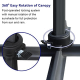 Elecwish 10ft Large Round Cantilever Patio Umbrella with Base Included, Windproof Offset Umbrella with 360°Rotation and 0.07" Thickened Aluminum Pole, Heavy Duty Outdoor Sun Shade for Garden Decks, Patios, Pools OD025, view 5
