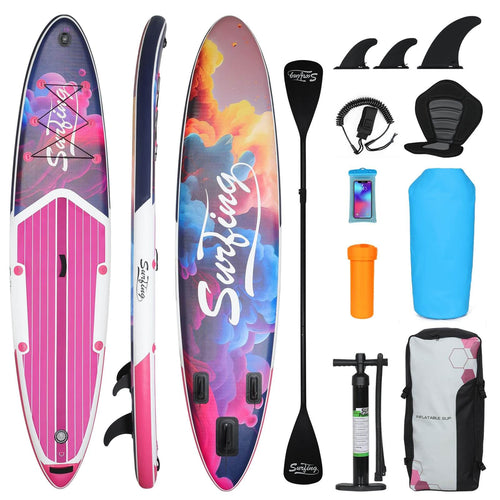 Elecwish Inflatable Stand Up Paddle Board, Non-Slip Deck SUP Paddle Board with SUP Accessories & Backpack, Portable Standing Boat for Youth & Adult