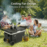 Elecwish 12 Volt Refrigerator, 48QT(45L) Portable Freezer with Air Cooler 12/24V DC 100-240V AC Tool Battery Interface, Car Refrigerator -4℉~68℉ for Camping, Fishing, Travel, Picnic RCB1008, view 2