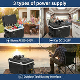 Elecwish 12 Volt Refrigerator, 48QT(45L) Portable Freezer with Air Cooler 12/24V DC 100-240V AC Tool Battery Interface, Car Refrigerator -4℉~68℉ for Camping, Fishing, Travel, Picnic RCB1008, view 6