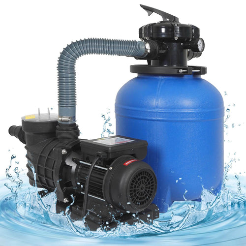 Elecwish 12 in Sand Filter Pump for Above Ground Pool Up to 12046GAL,1/2HP Pool Pump, High-Flow Cleaner Systems with 6-Way Multi-Port Valve, Durable Sand Filter with 40LB Capacity