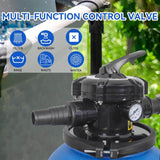 Elecwish 12 in Sand Filter Pump for Above Ground Pool Up to 12046GAL,1/2HP Pool Pump, High-Flow Cleaner Systems with 6-Way Multi-Port Valve, Durable Sand Filter with 40LB Capacity, view 2