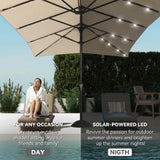 Elecwish 15 FT Large Patio Umbrella with 36 Solar LED Light, Double Sided Rectangle Umbrella with Crank Handle for Patio, Backyard, Garden, Pool, without Base SDU9012, view 4