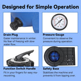 Elecwish 16in Sand Filter Pump for Above Ground Pool, 550W Sand Pump with 6-Way Multi-Port Valve,Pressure Gauge and Strainer Basket,3/4HP for Pools Up to 20000GAL, Easy Installation, Blue, view 5