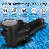 Elecwish 2.0 HP 6557 GPH Swimming Pool Pump Inground and Above Ground, 115V, 1500W Energy Saving Self Primming Pool Pump with ON/OFF Switch, Strainer Basket, Silent Running UL Certificate, 1.5" & 2" PV3002, view 2