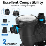 Elecwish 2.0 HP 6557 GPH Swimming Pool Pump Inground and Above Ground, 115V, 1500W Energy Saving Self Primming Pool Pump with ON/OFF Switch, Strainer Basket, Silent Running UL Certificate, 1.5" & 2" PV3002, view 5