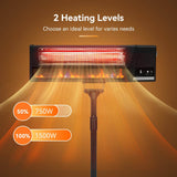 Elecwish Indoor Outdoor 2-in-1 Wall Mounted & Standing Infrared Heater GH002 For Patio, view 3