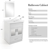 Elecwish 24 inch Bathroom Cabinet Without Sink-HW1118, view 3