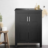 Elecwish 24''Black & Brown Wood Bathroom Vanity HW1120, view 2