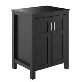Elecwish 24''Black & Brown Wood Bathroom Vanity HW1120, view 3