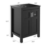 Elecwish 24''Black & Brown Wood Bathroom Vanity HW1120, view 4