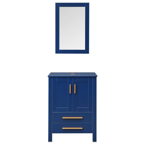 Elecwish Natural Wood 24" Blue Bathroom Vanity BV1010-BU