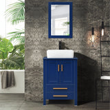 Elecwish Natural Wood 24" Blue Bathroom Vanity BV1010-BU, view 3