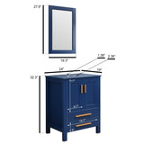 Elecwish Natural Wood 24" Blue Bathroom Vanity BV1010-BU, view 4