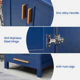 Elecwish Natural Wood 24" Blue Bathroom Vanity BV1010-BU, view 5