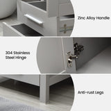 Elecwish 24" Grey Cabinet & Mirror Combo Bathroom Vanity BV1010-GY, view 4
