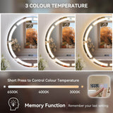 Elecwish 24 Inch Round LED Mirror for Bathroom Wall-Mounted BA052, view 5