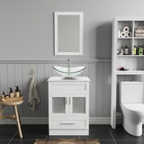 Elecwish 24'' Single Bathroom Vanity with Manufactured Wood Top & Mirror, Bathroom Vanity Set BTC8013, view 2