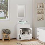Elecwish 24'' Single Bathroom Vanity with Manufactured Wood Top & Mirror, Bathroom Vanity Set BTC8013, view 3