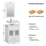 Elecwish 24'' Single Bathroom Vanity with Manufactured Wood Top & Mirror, Bathroom Vanity Set BTC8013, view 4
