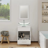 Elecwish 24'' Single Bathroom Vanity with Manufactured Wood Top & Mirror, Bathroom Vanity Set BTC8013, view 5