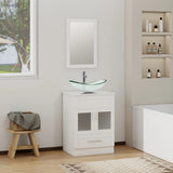 Elecwish 24'' Single Bathroom Vanity with Manufactured Wood Top & Mirror, Bathroom Vanity Set BTC8013, view 6