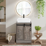 Elecwish 24"Bathroom Vanity with Barn Door BA015, view 2