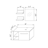 Elecwish Chic 28" Black Bathroom Vanity BA20079, view 5