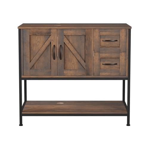 Elecwish 36" Classic Dark Brown Bathroom Vanity-BA049
