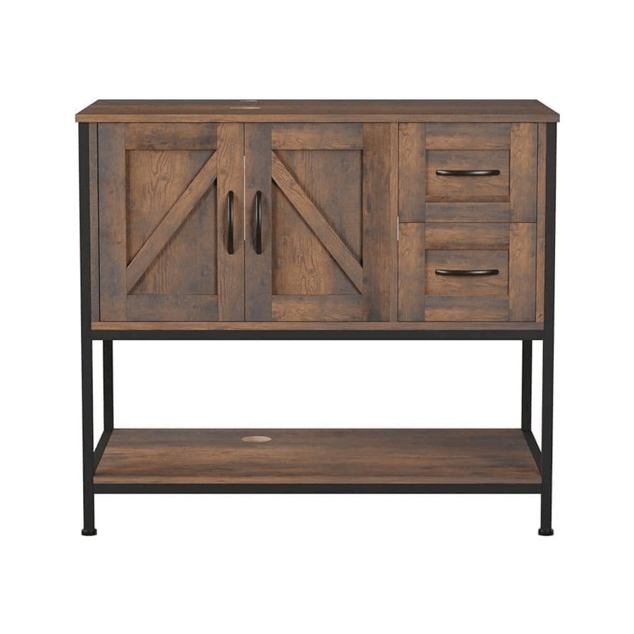 Elecwish 36" Classic Dark Brown Bathroom Vanity-BA049