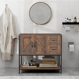 Elecwish 36" Classic Dark Brown Bathroom Vanity-BA049, view 4