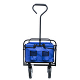 Elecwish Folding Wagon Garden Shopping Beach Cart (Blue), view 4