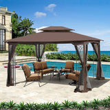 Elecwish 13x10 Outdoor Patio Gazebo Canopy Tent With Ventilated Double Roof And Mosquito Net, view 2