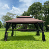 Elecwish 13x10 Outdoor Patio Gazebo Canopy Tent With Ventilated Double Roof And Mosquito Net, view 4