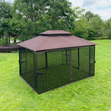 Elecwish 13x10 Outdoor Patio Gazebo Canopy Tent With Ventilated Double Roof And Mosquito Net, view 5